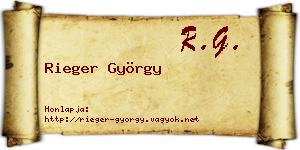 Rieger György névjegykártya